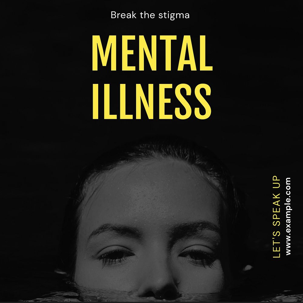 Mental illness Instagram post template