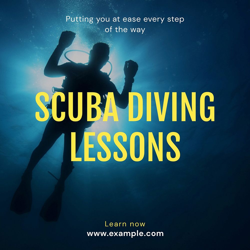 Scuba diving lessons Instagram post template
