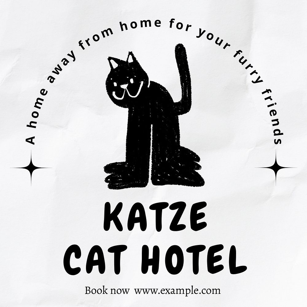 Cat hotel ads Instagram post template