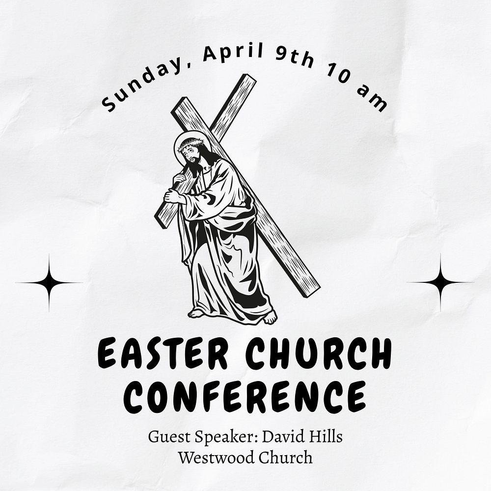 Easter church conference  Instagram post template