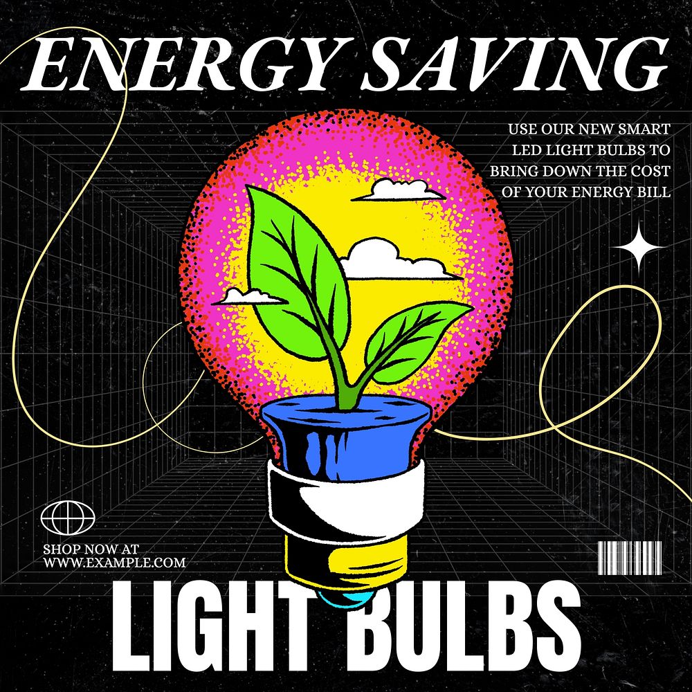 Light bulb Instagram post template