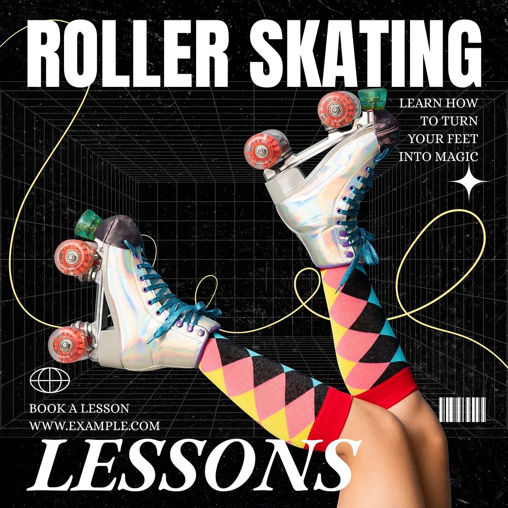 Roller skating lessons Instagram post template
