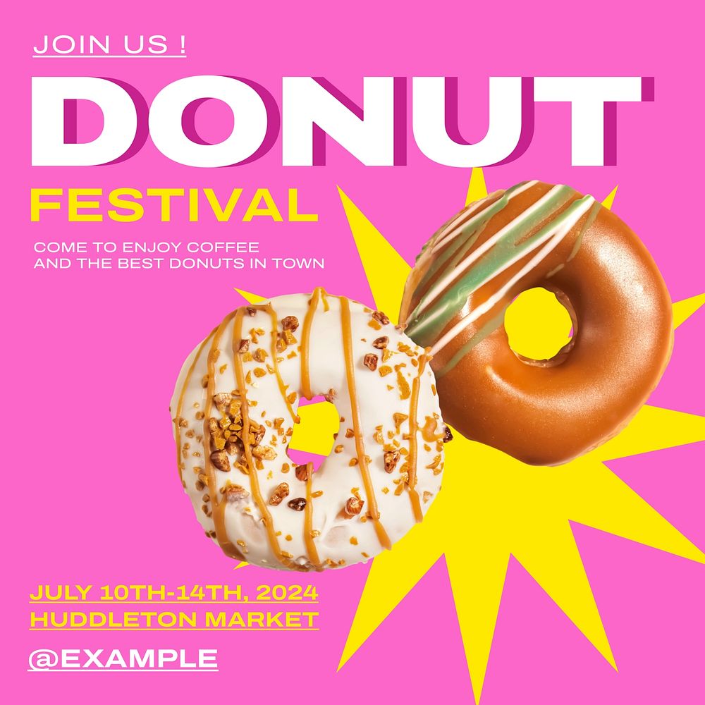 Donut festival Instagram post template