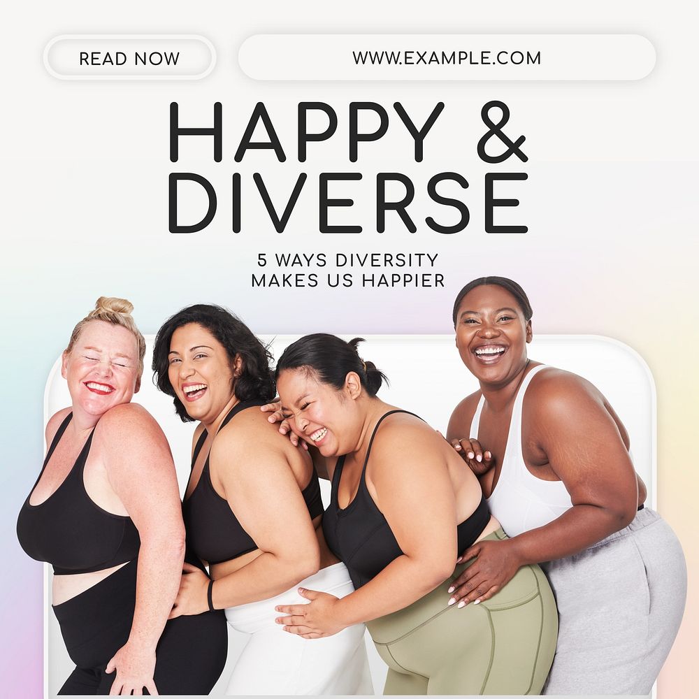 Happy  diverse Instagram post template