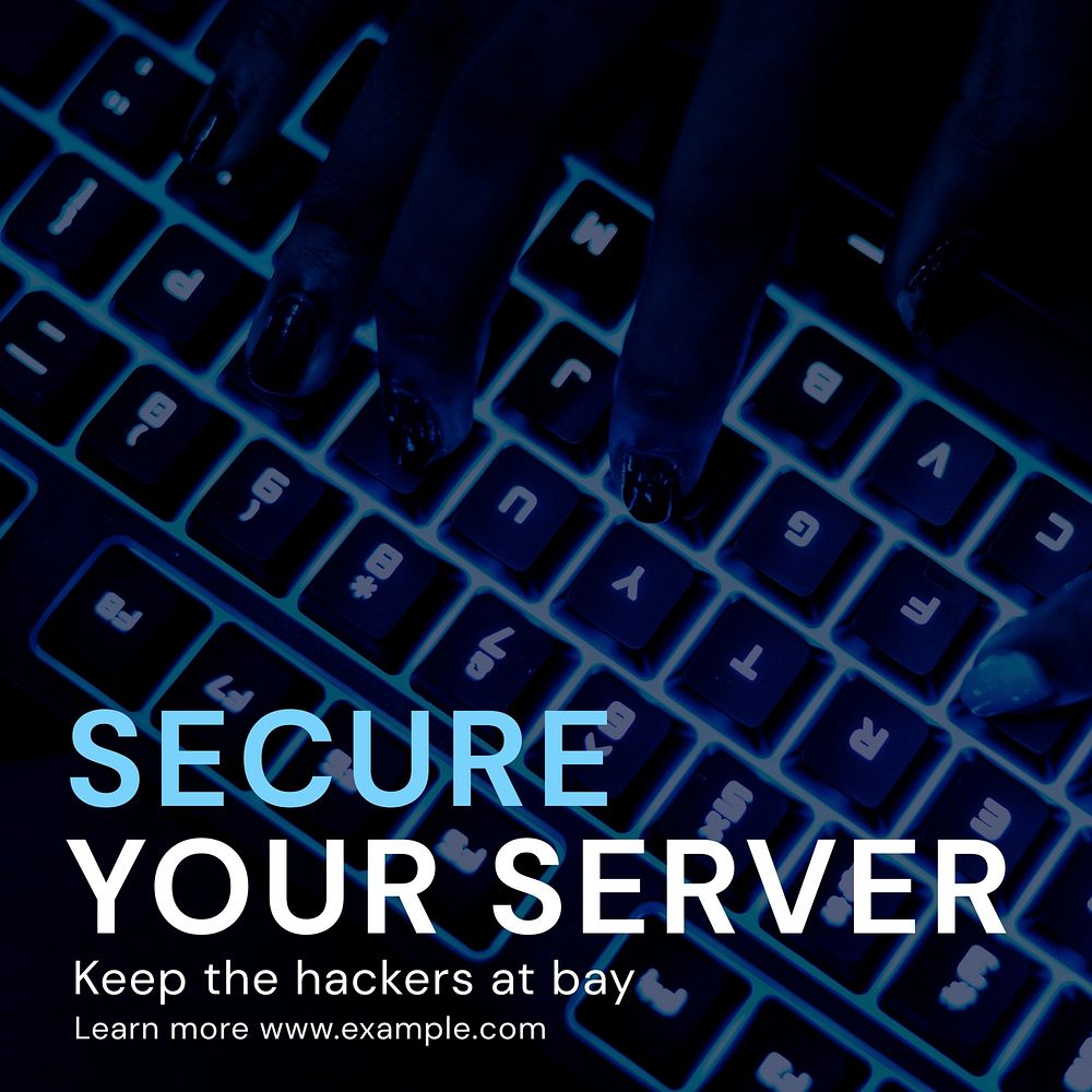 Internet server security Instagram post template