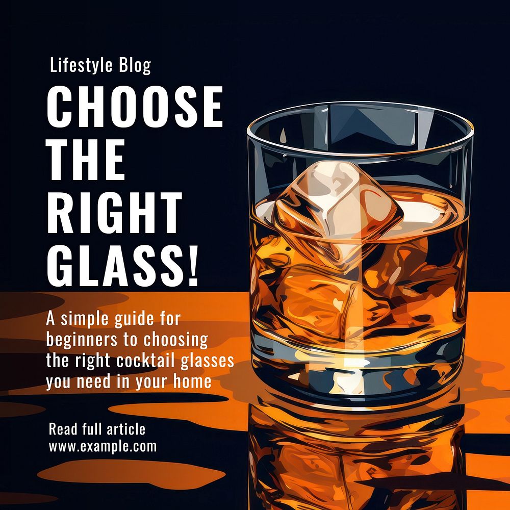 Alcohol glasses blog Facebook post template