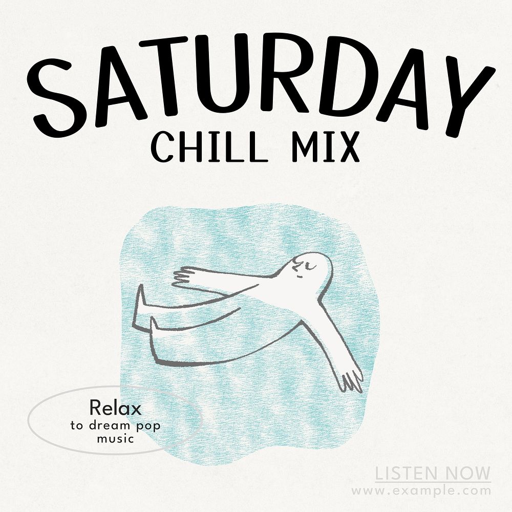 Playlist chill weekend relax Instagram post template