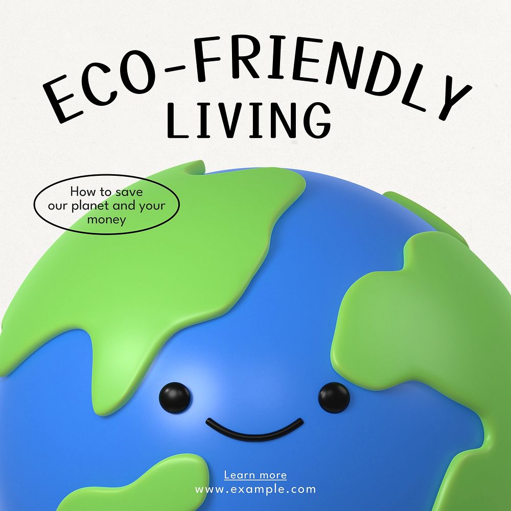 Eco-friendly living blog Instagram post template