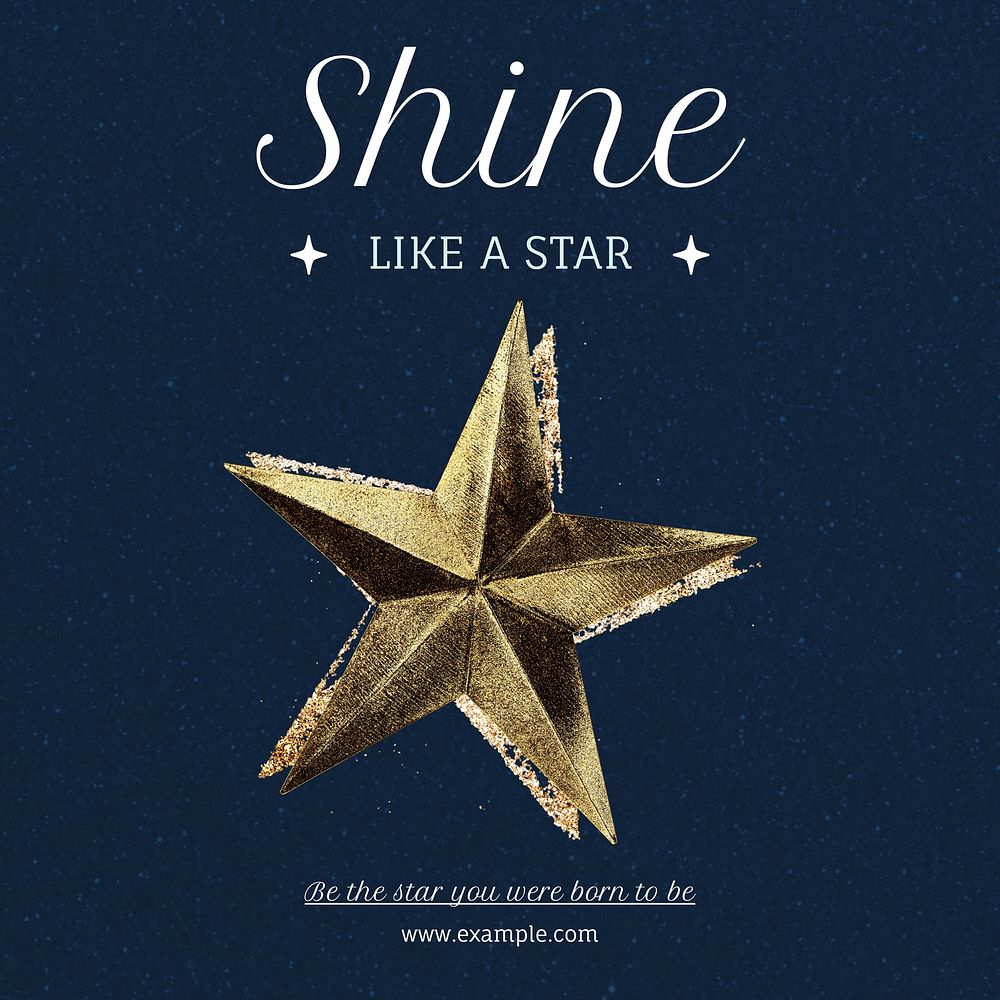 Shine like a star Instagram post template