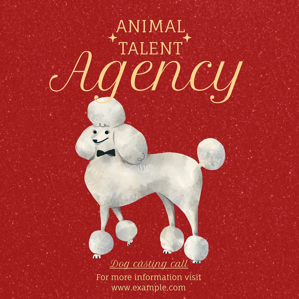 Animal talent agency Instagram post template