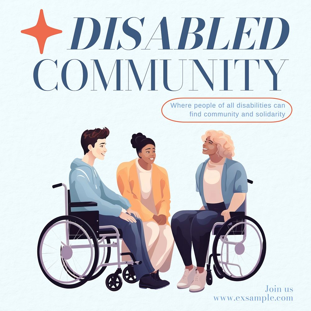 Disabled community Facebook post template