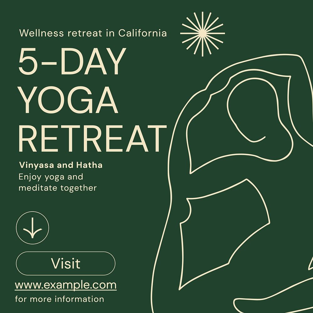 Yoga retreat Instagram post template