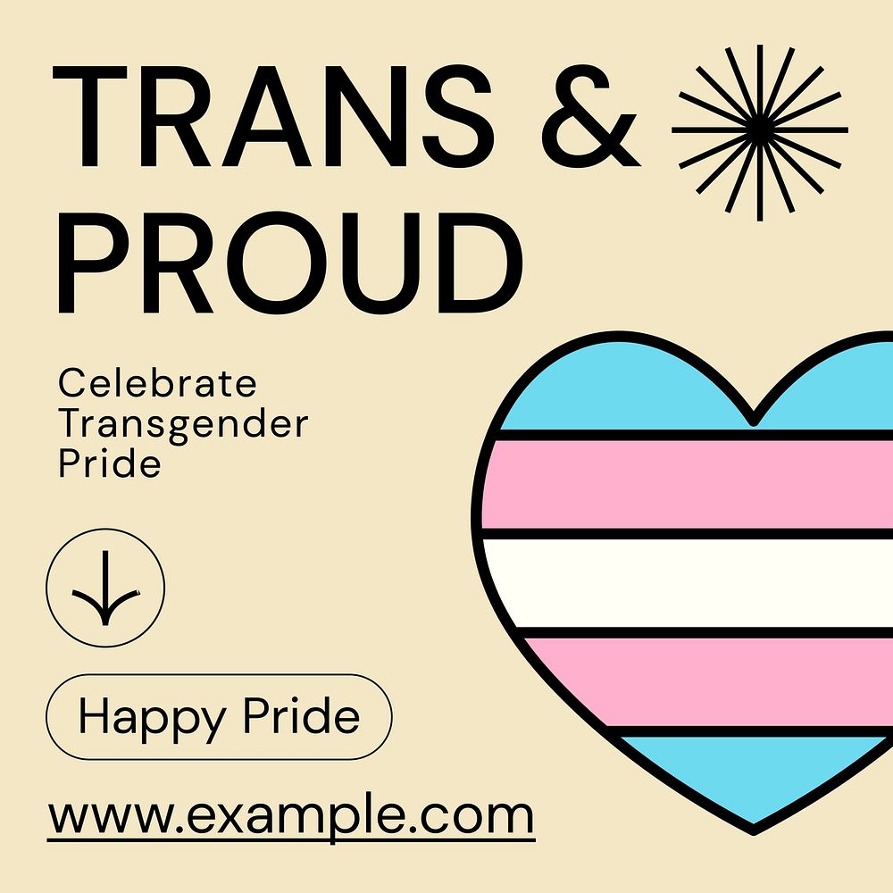 Trans pride Instagram post template
