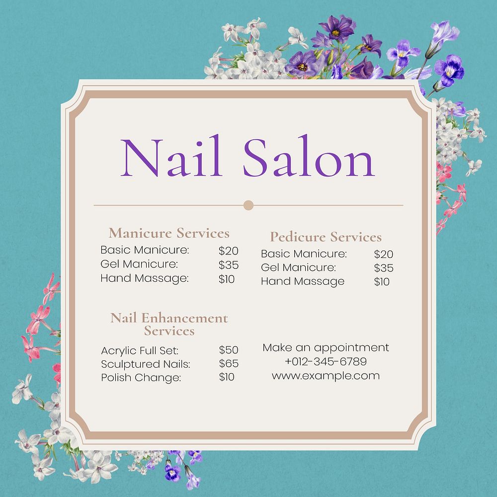 Nail salon Instagram post template