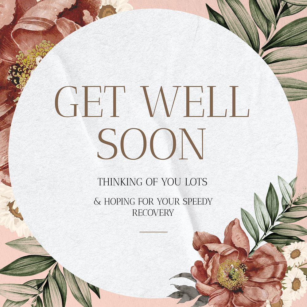 Get well soon Instagram post template