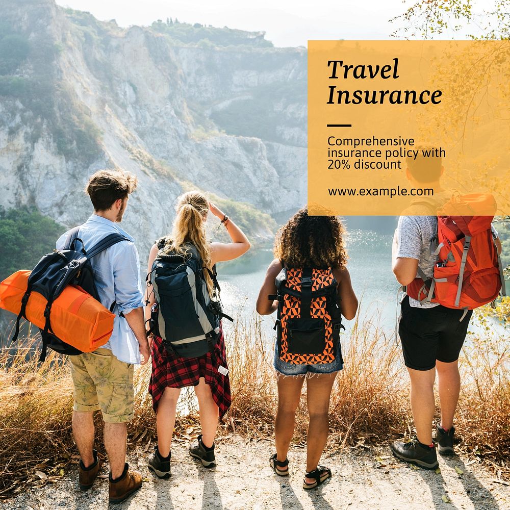 Travel insurance Instagram post template