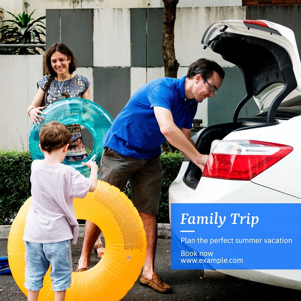 Family trip Instagram post template
