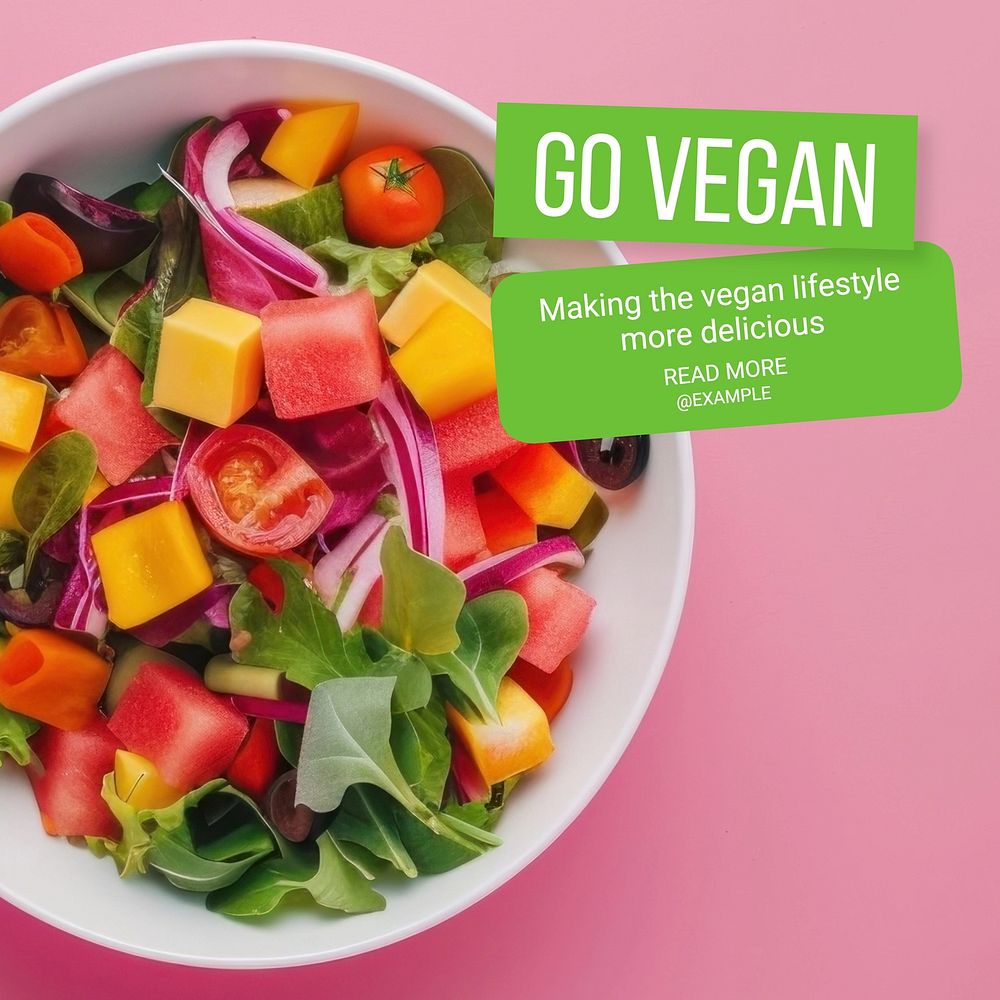 Go vegan Instagram post template