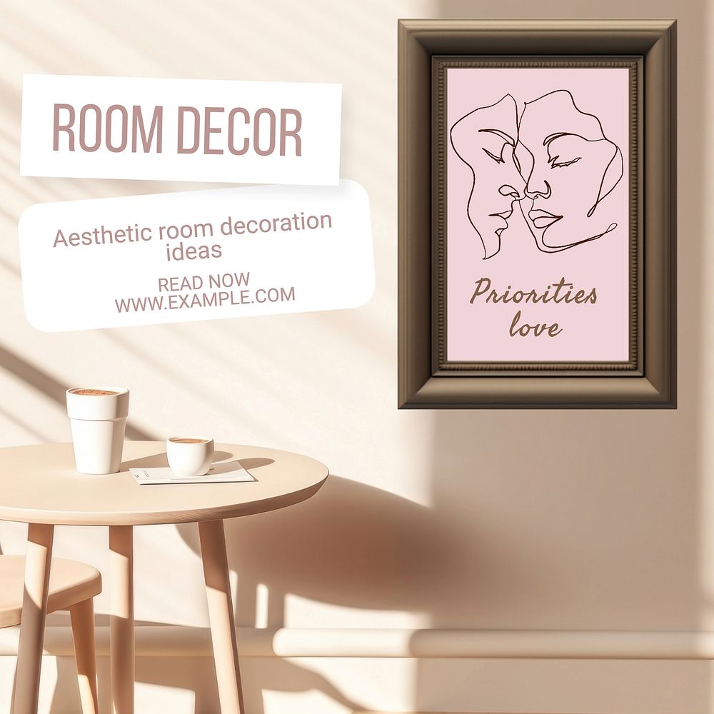Room decor Instagram post template