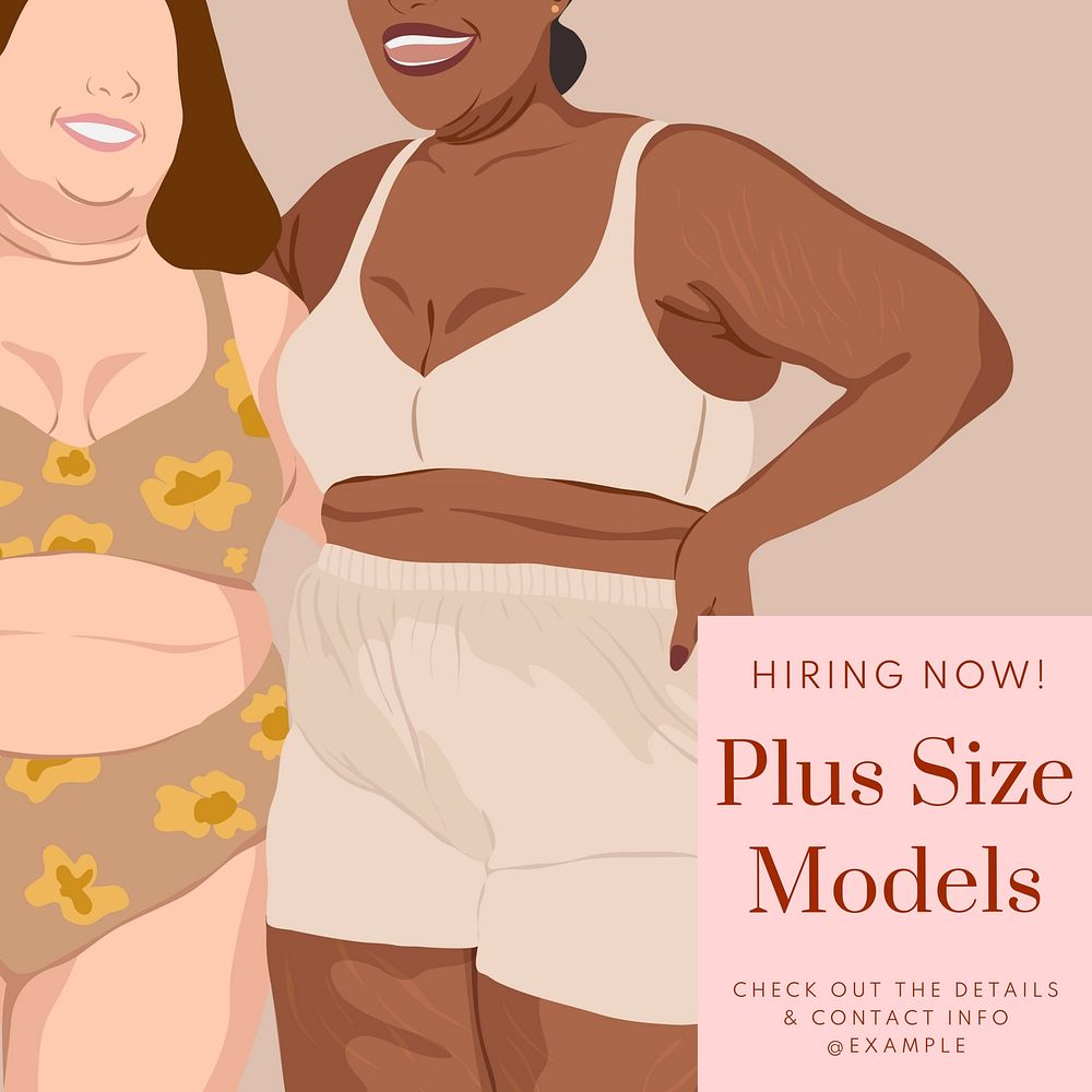Plus size model Instagram post template