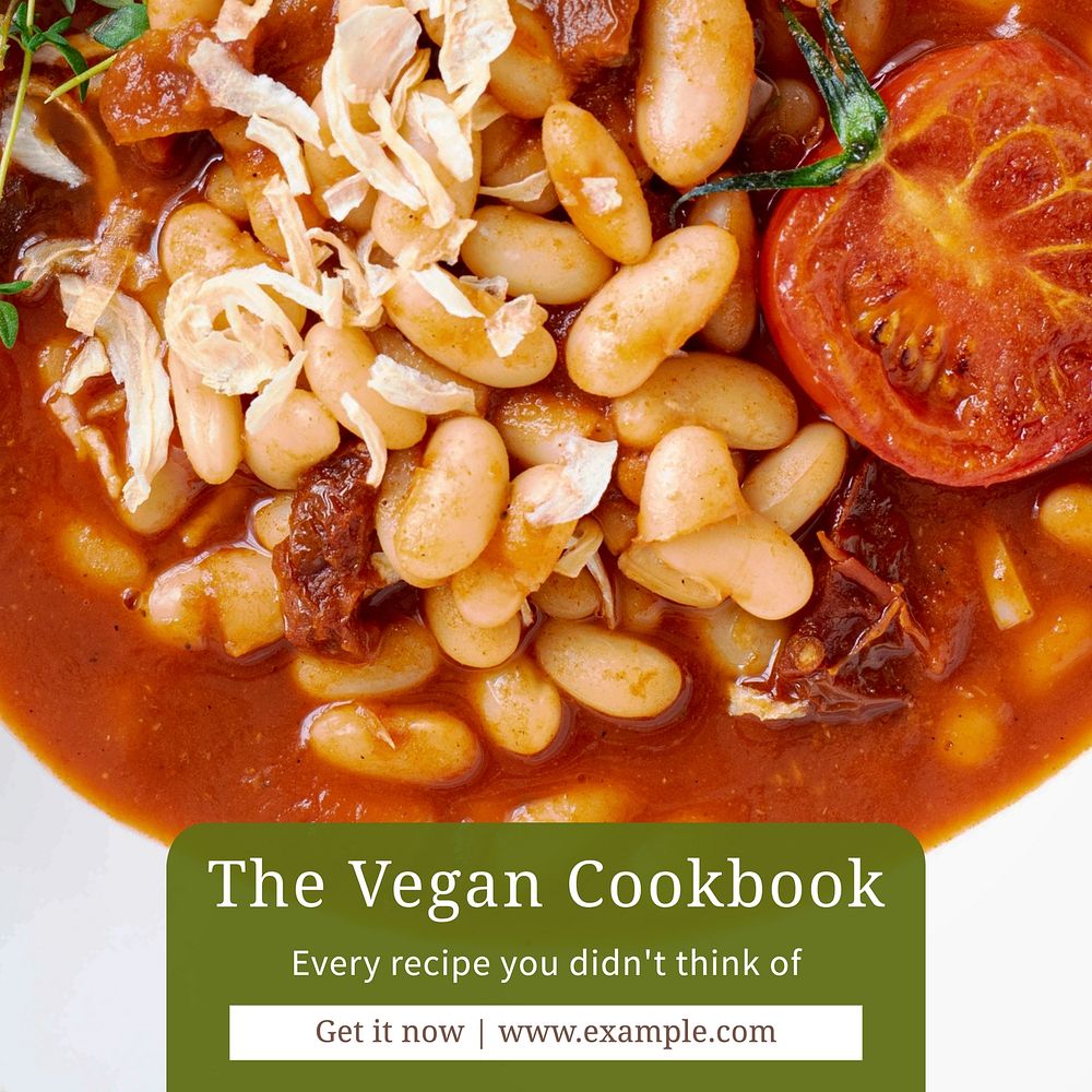 Vegan cooking Instagram post template