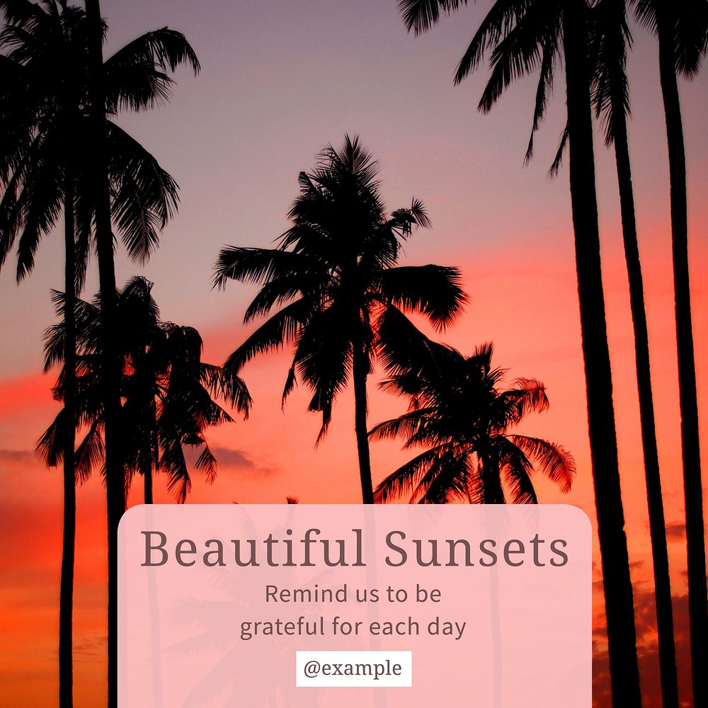 Beautiful sunsets Instagram post template