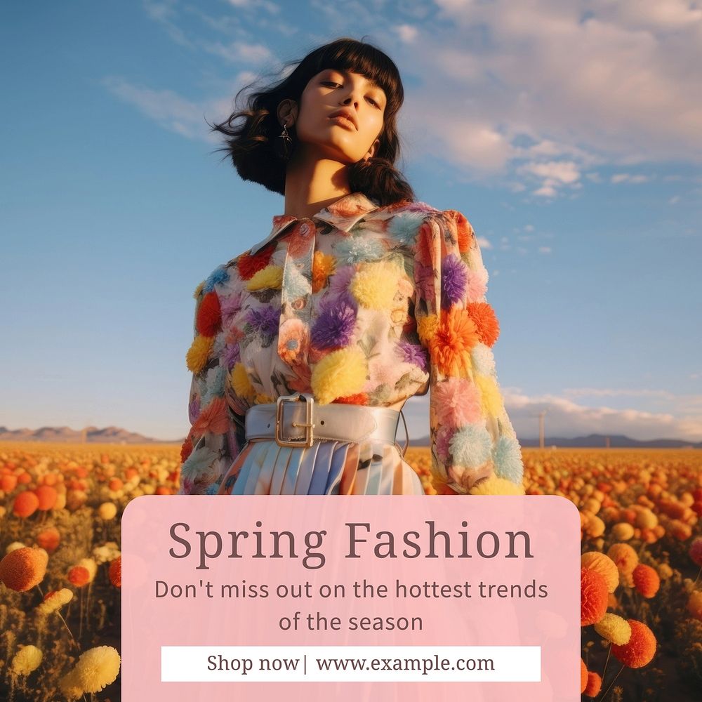 Spring fashion Instagram post template