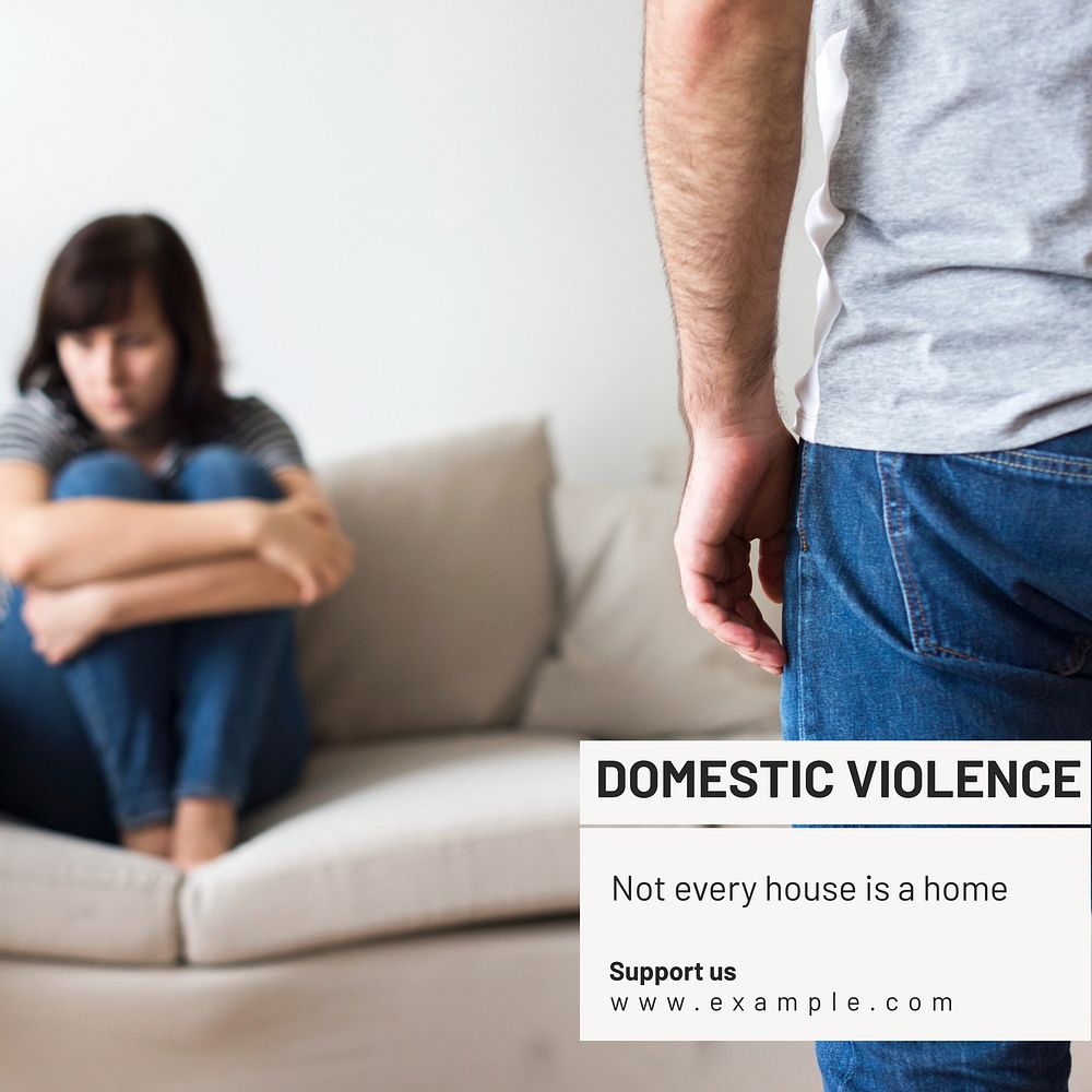 Domestic violence Instagram post template