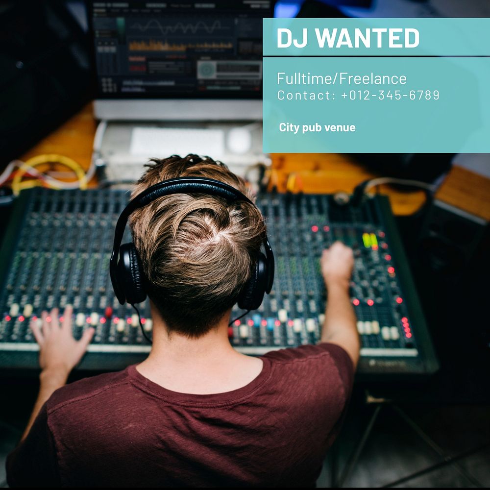 DJ wanted Instagram post template