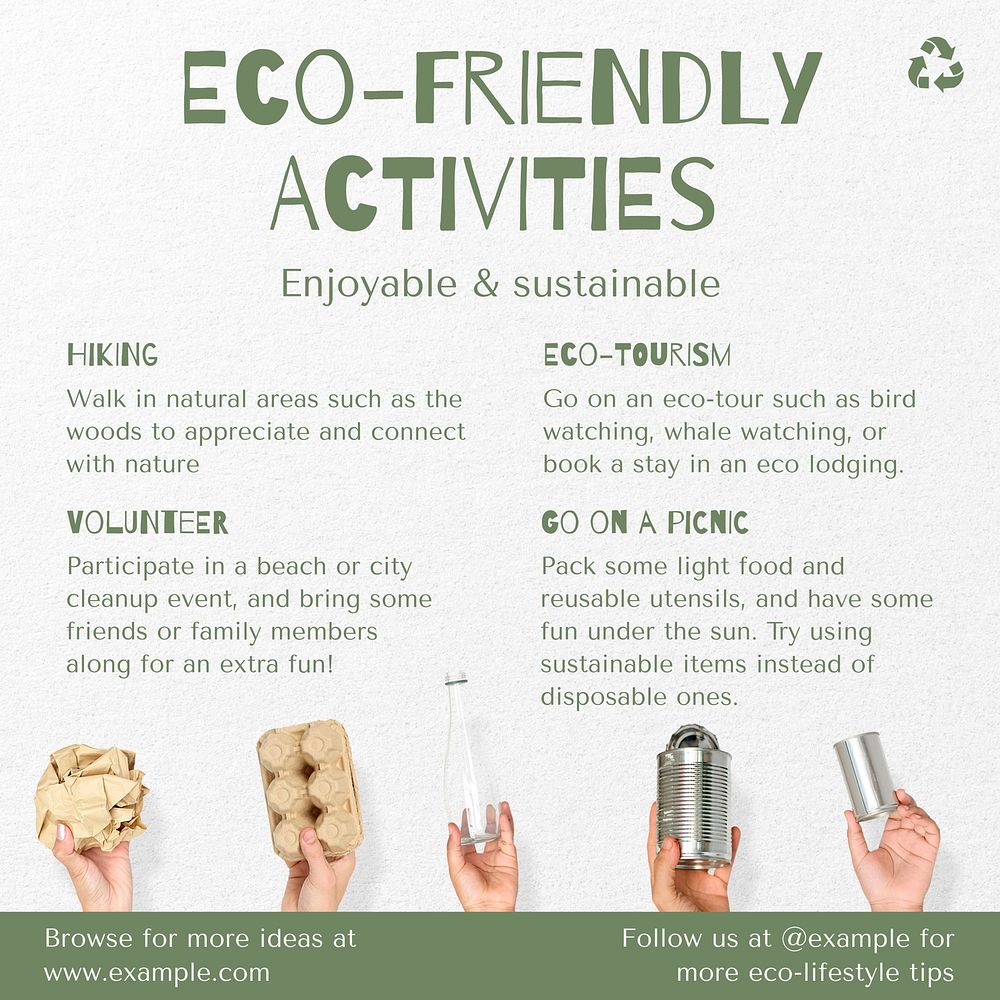 Eco-friendly activities Instagram post template