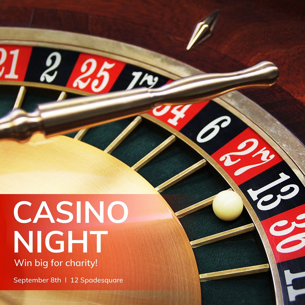 Charity casino night Instagram post template