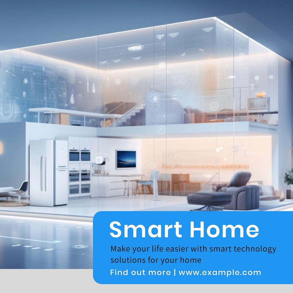 Smart home technology Instagram post template