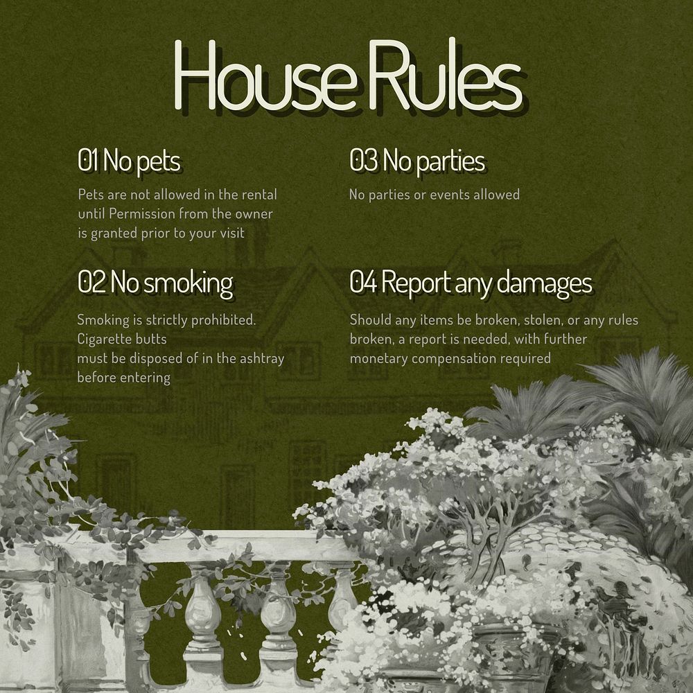 House rules Instagram post template