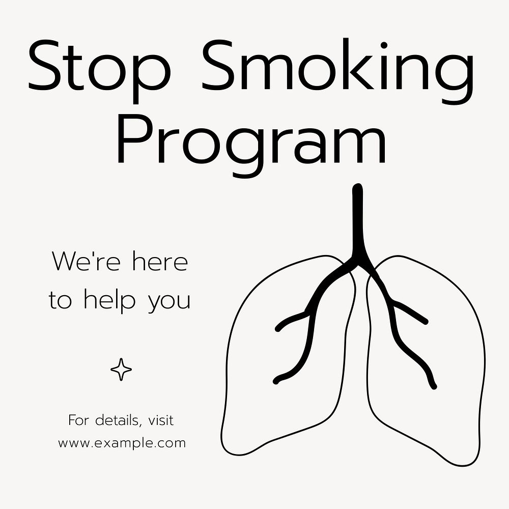 Stop smoking program Instagram post | Free Photo - rawpixel