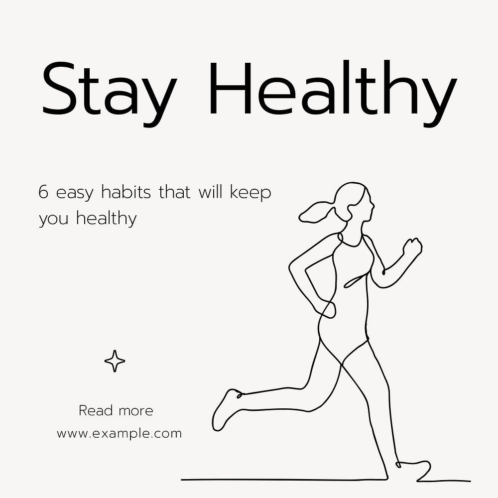 Healthy habits Instagram post template