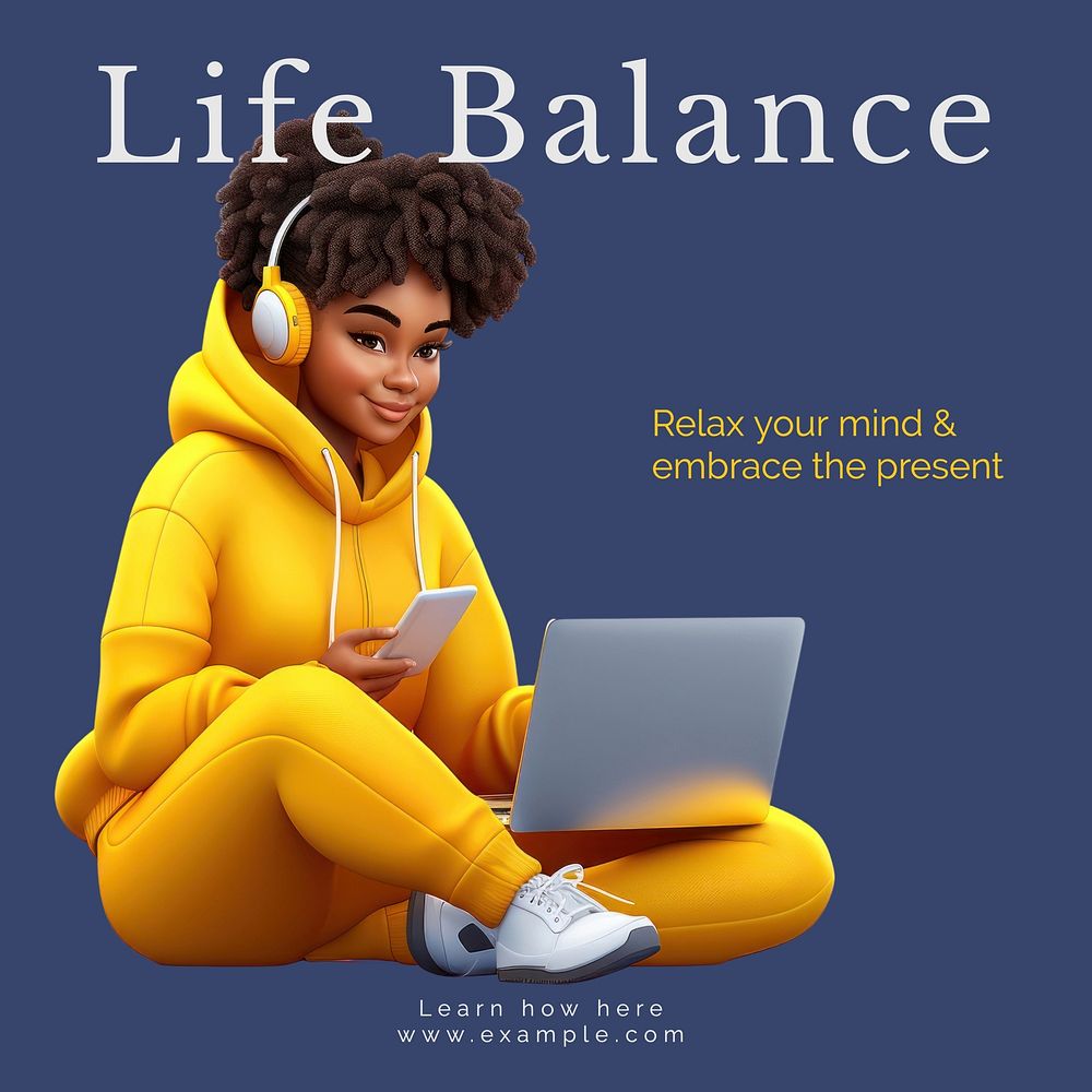 Life balance Instagram post template