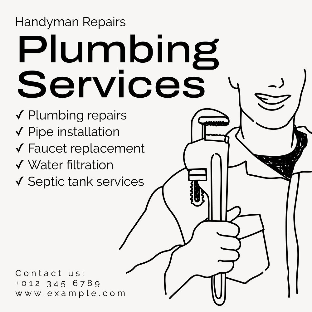 Plumbing services Facebook post template