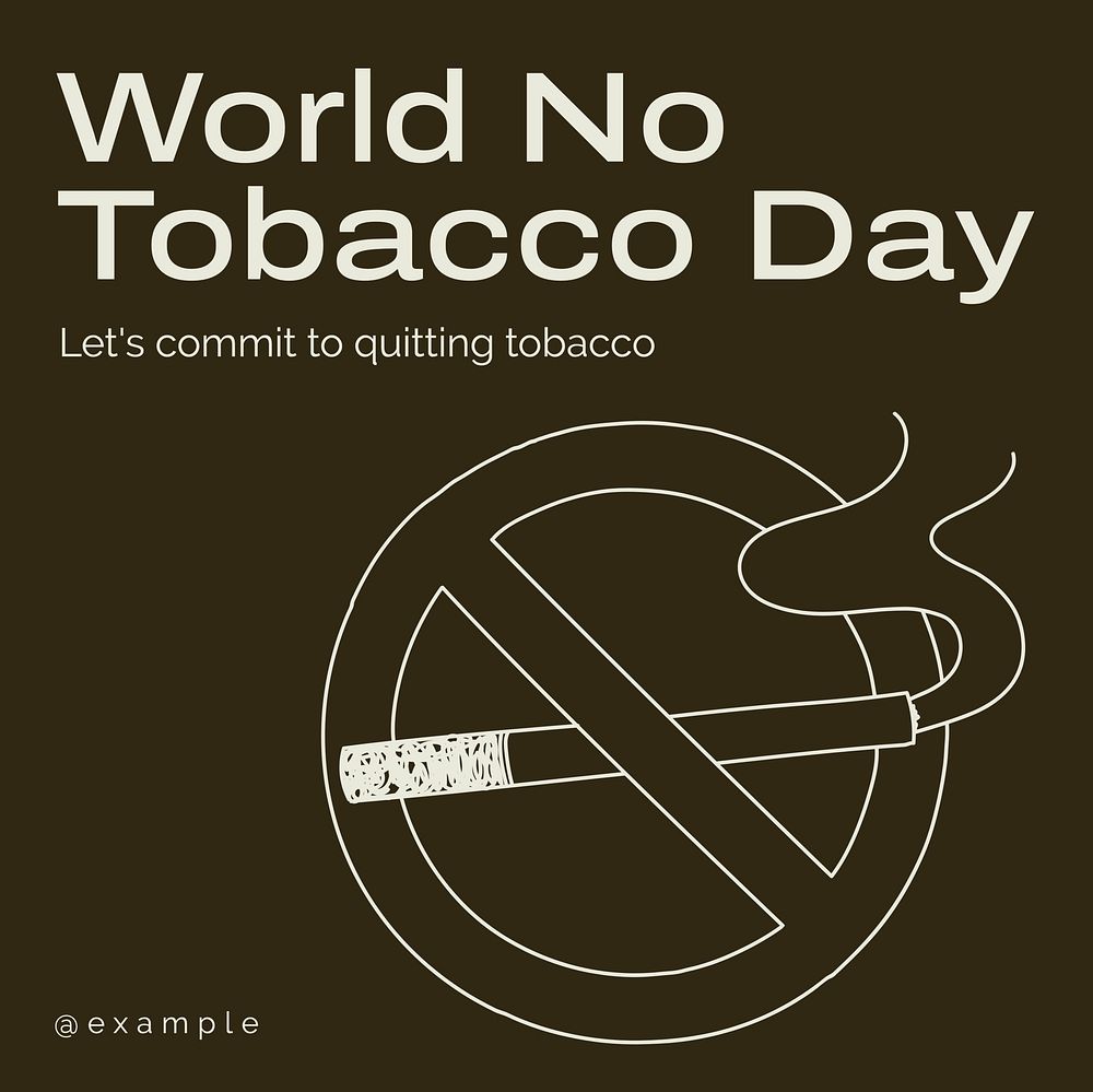 No tobacco day Facebook post template