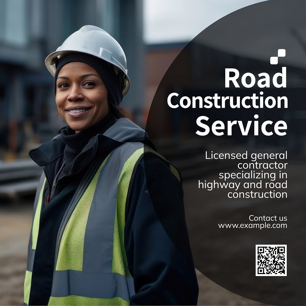 Road construction service Instagram post template