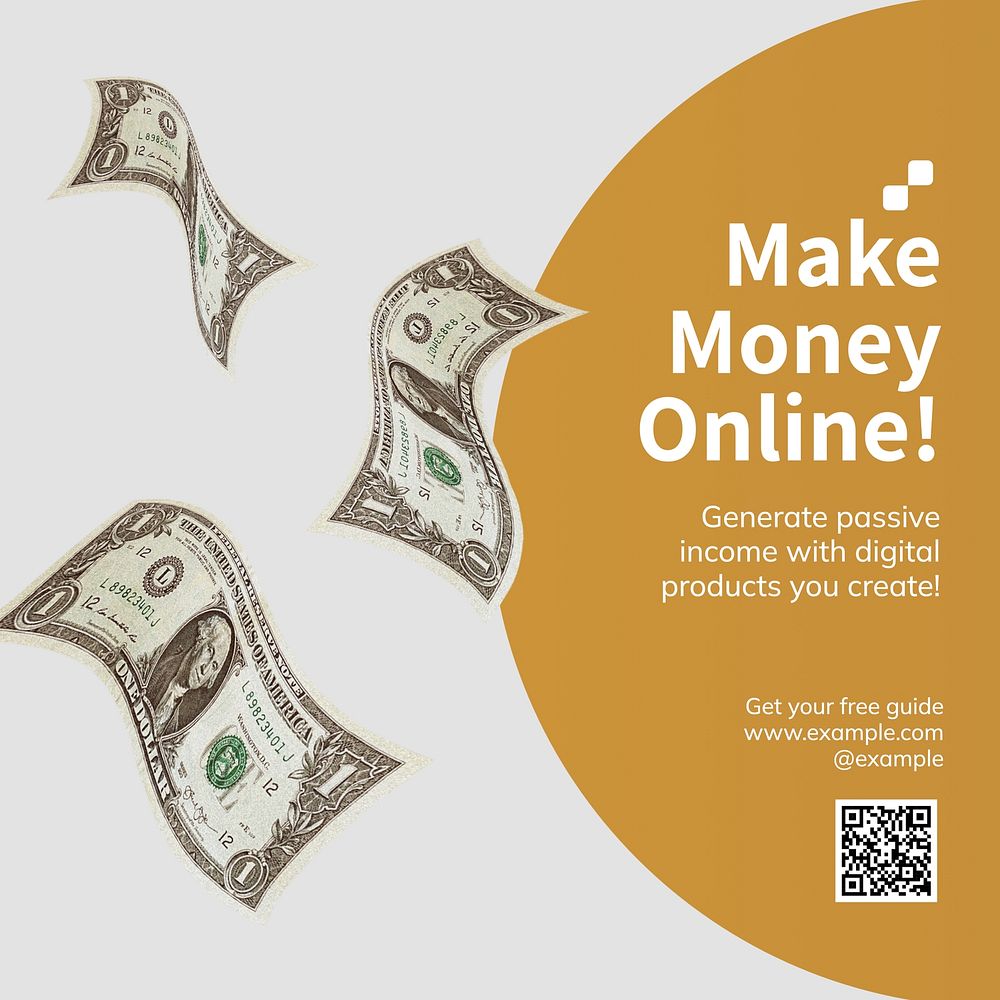 Make money online Instagram post template