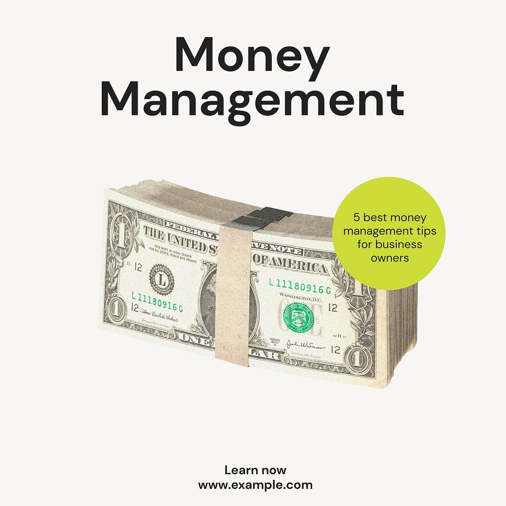 Money management Instagram post template
