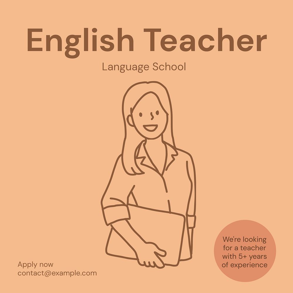 English teacher Instagram post template