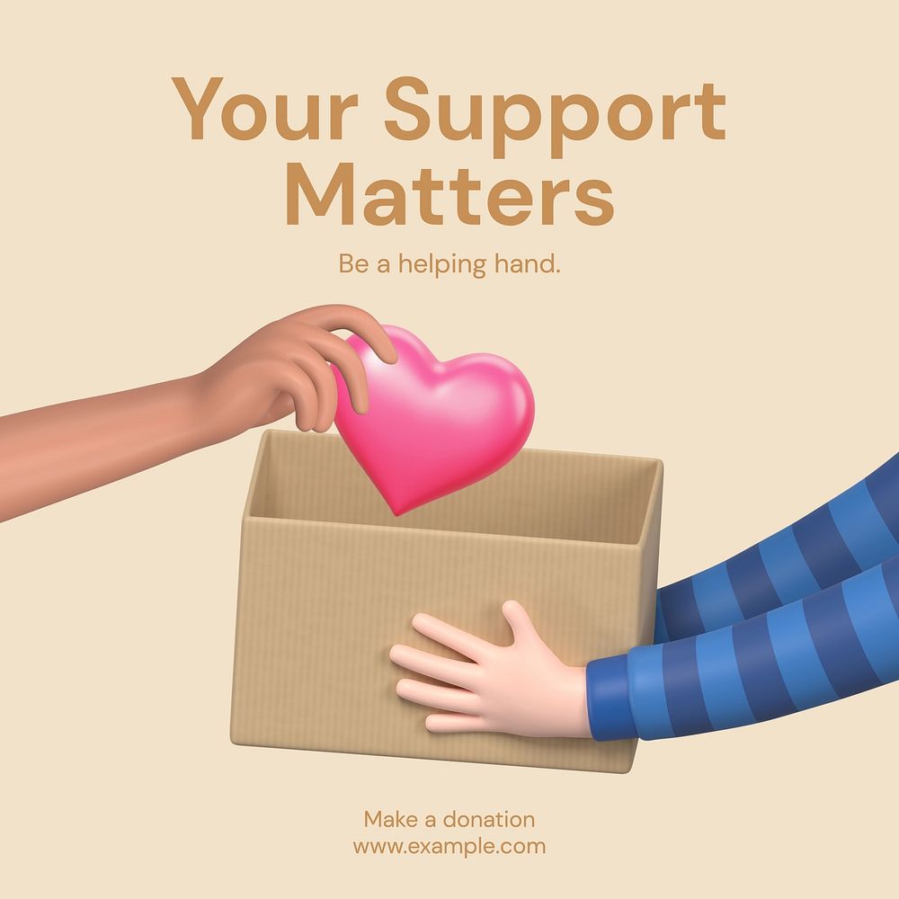 Support & donation Instagram post template
