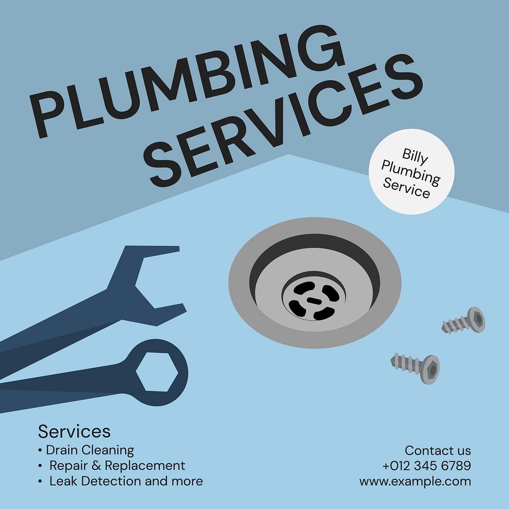 Plumbing services Instagram post template
