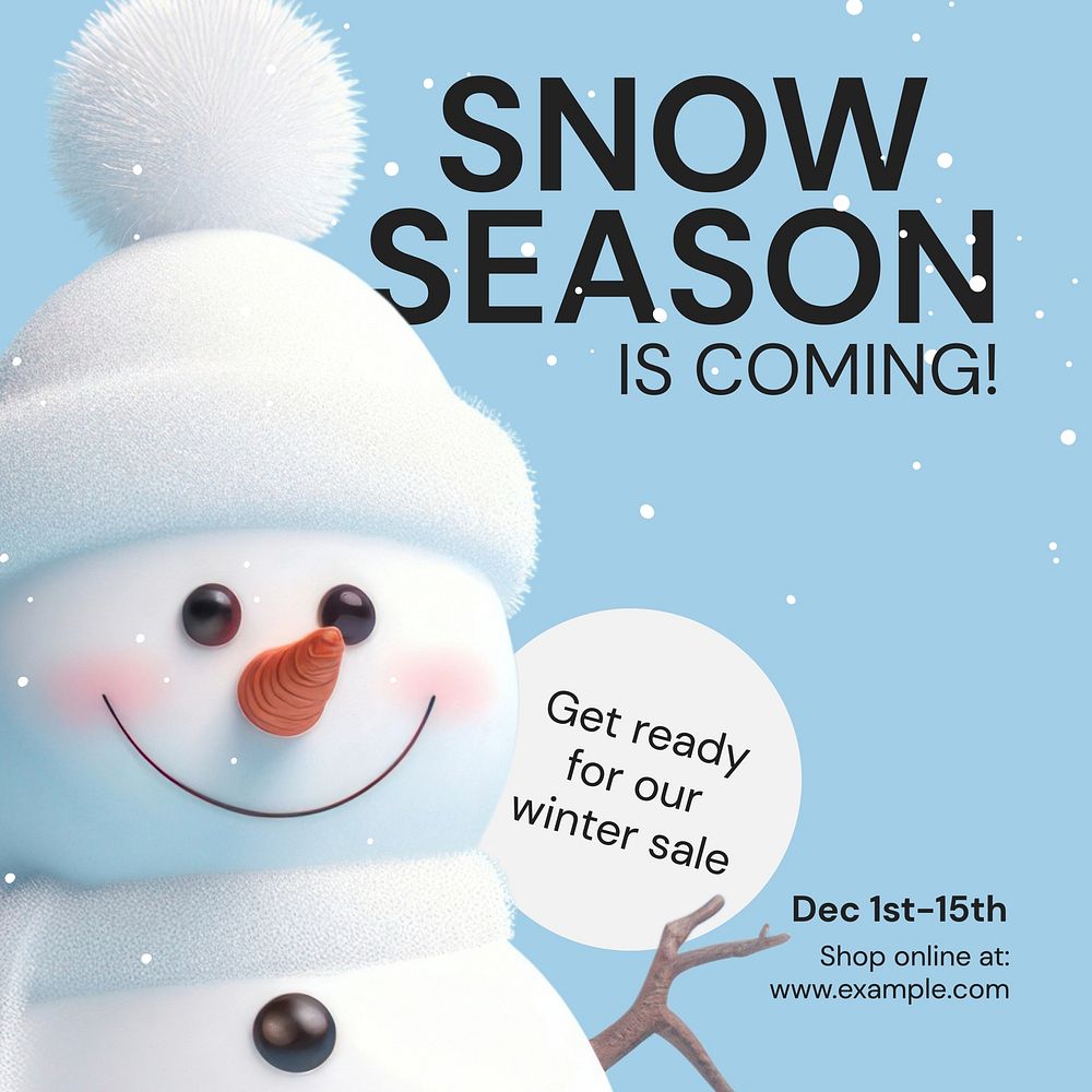 Snow & winter sale Instagram post template