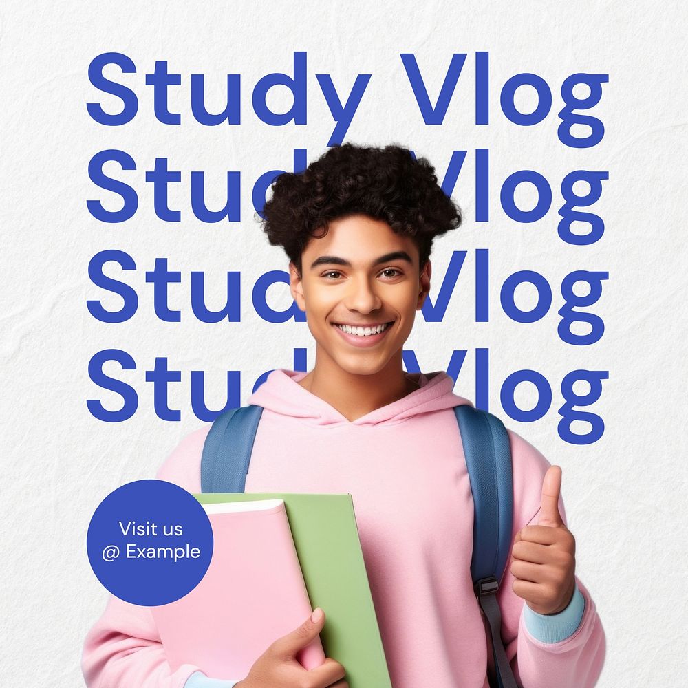 Study vlog Instagram post template