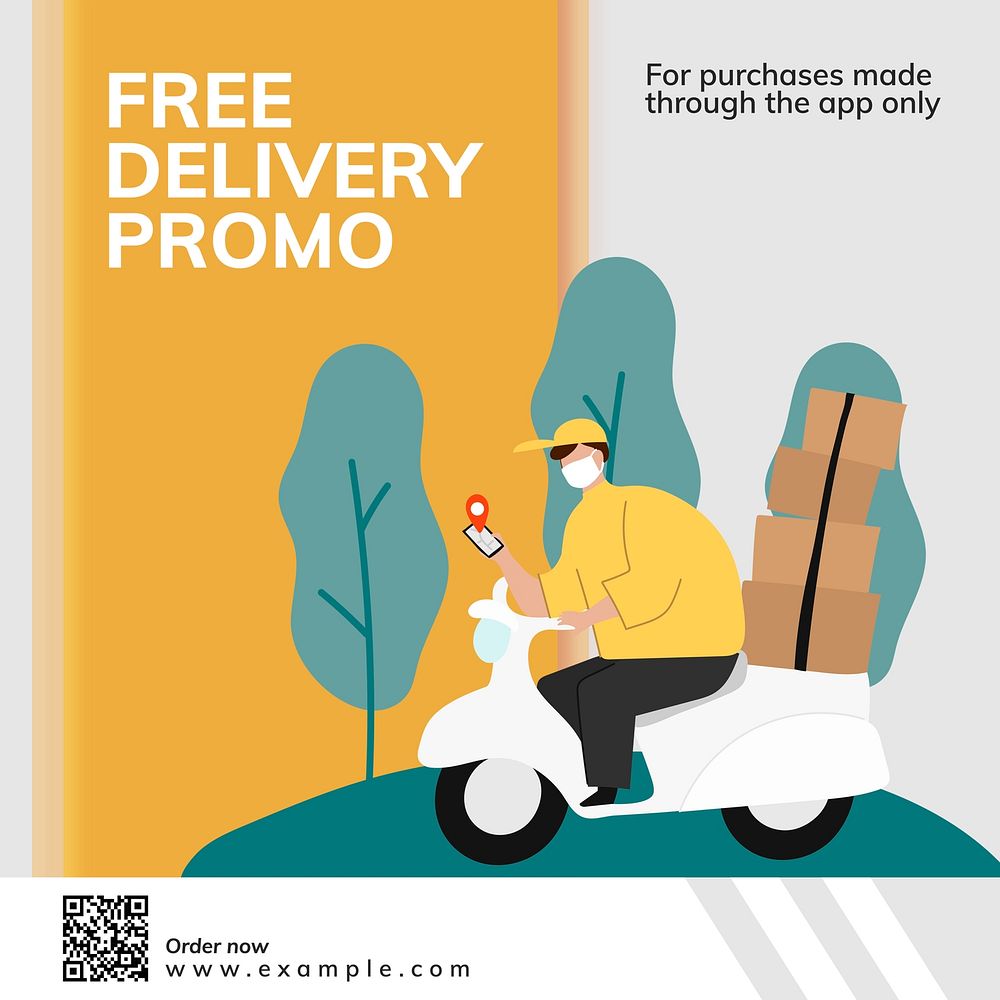 Free delivery promo Facebook post template