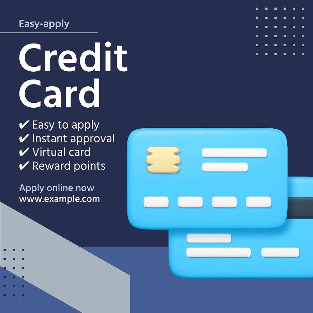 Credit card Facebook post template