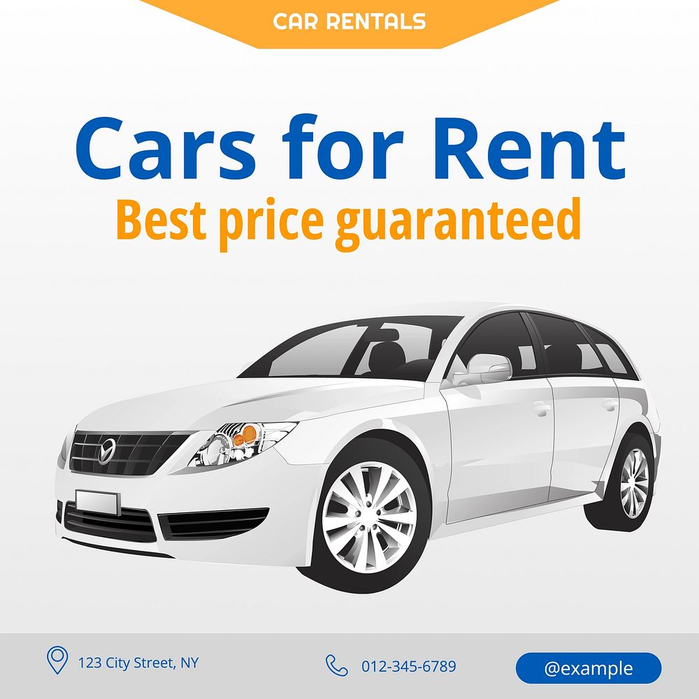 Car for rent Instagram post template