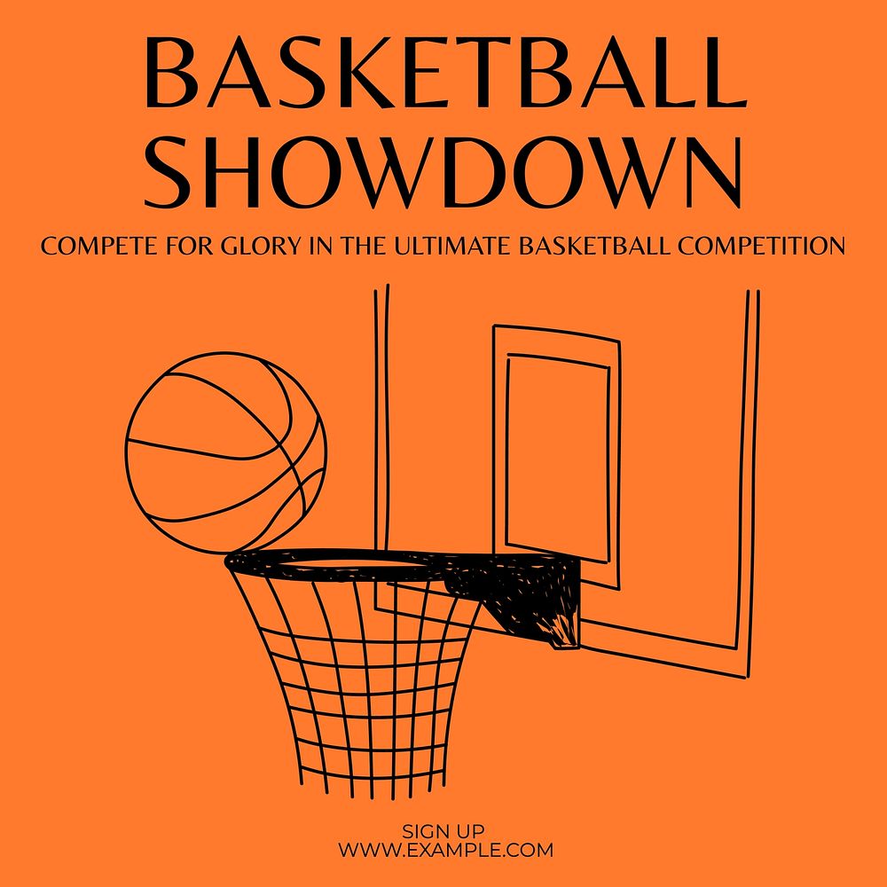 Basketball showdown Facebook post template